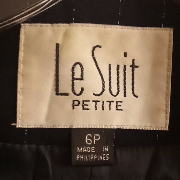 Le Suit Petite Office Career Work Minimalist Travel Size 6 Black Stripes Color H - Picture 9 of 10
